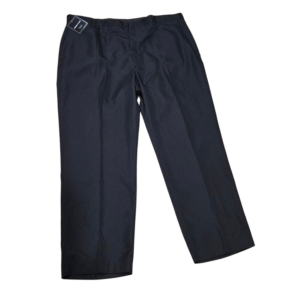 NWT Haggar Black Label Comfort Fit Black Wrinkle Free Dress Pants 46W x 32L